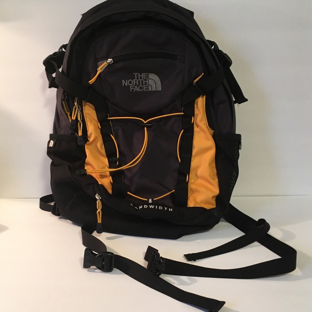 The North Face BANDWIDTH Backpack Black Yellow Laptop Bag
